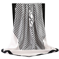 2022 nowy 90*90cm Retro marka kobiety jedwabny szalik Bandanna moda wzór w stylu boho plac hidżab Lady Wrap pałąk foulard tłumik 4